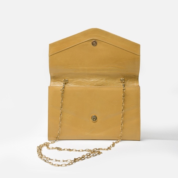 PANCALDI Vintage Leather Envelope Convertible Clutch/Shoulder Bag - Picture 4 of 16